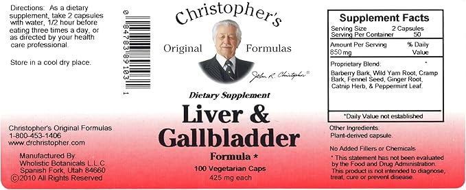 Liver & Gallbladder Formula (100 Capsules) - Dr. Christopher's Original Formulas