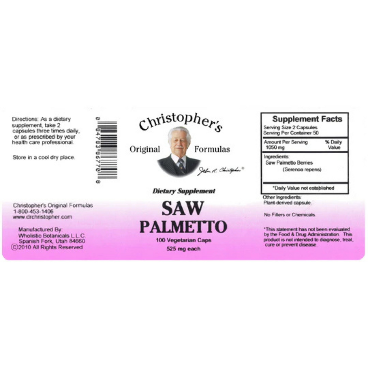 Saw Palmetto Berry Capsule (100 Capsules) - Dr. Christopher's Original Formulas