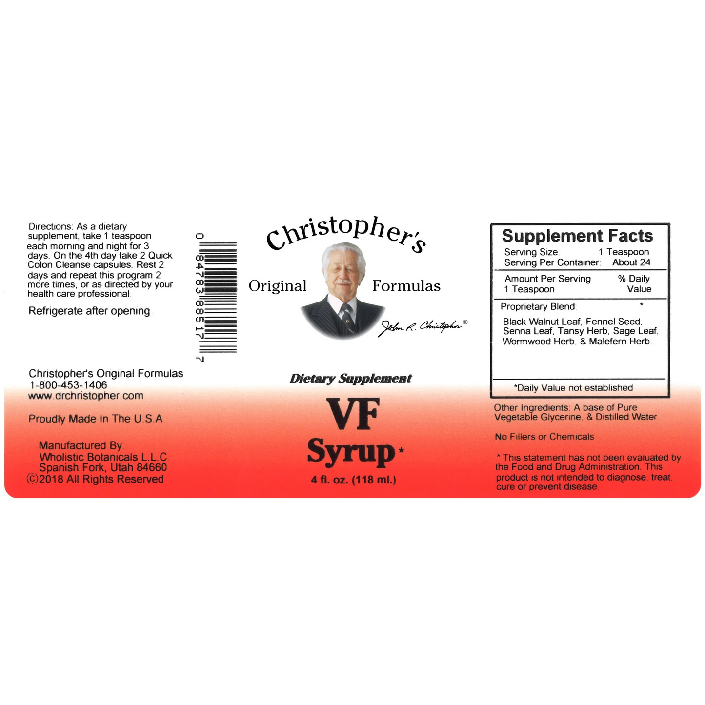 VF Syrup (4oz) - Dr. Christopher Original Formulas