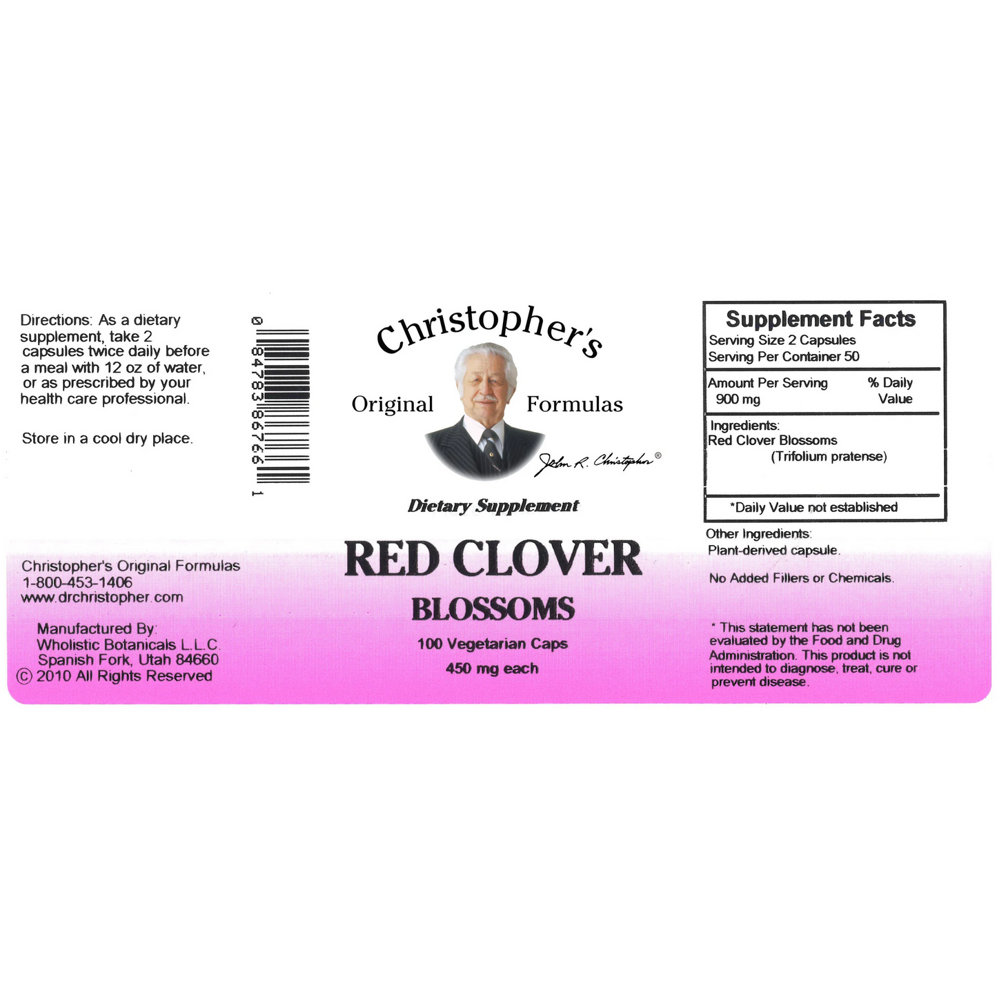 Red Clover Blossom Capsule (100 Capsules) - Dr. Christopher's Original Formulas